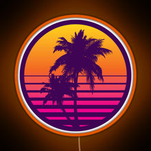 Load image into Gallery viewer, Synthwave Sunset RGB neon sign orange