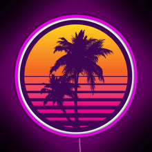 Load image into Gallery viewer, Synthwave Sunset RGB neon sign  pink