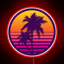 Load image into Gallery viewer, Synthwave Sunset RGB neon sign red