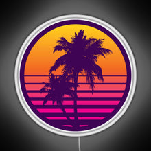 Load image into Gallery viewer, Synthwave Sunset RGB neon sign white 