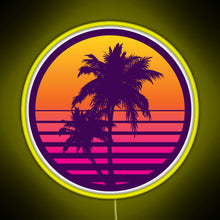 Load image into Gallery viewer, Synthwave Sunset RGB neon sign yellow