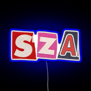 SZA RGB neon sign blue