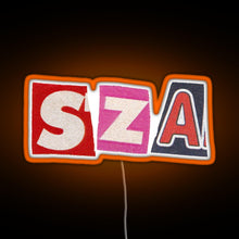 Load image into Gallery viewer, SZA RGB neon sign orange