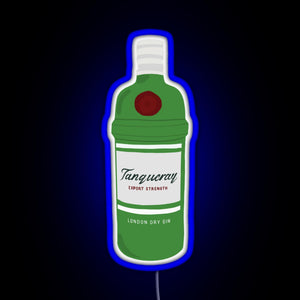 Tanqueray gin bottle RGB neon sign blue
