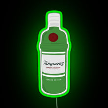 Load image into Gallery viewer, Tanqueray gin bottle RGB neon sign green