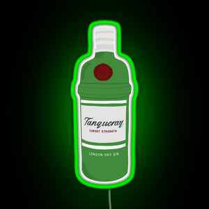 Tanqueray gin bottle RGB neon sign green