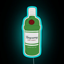 Load image into Gallery viewer, Tanqueray gin bottle RGB neon sign lightblue 
