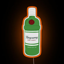 Load image into Gallery viewer, Tanqueray gin bottle RGB neon sign orange