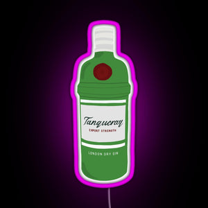 Tanqueray gin bottle RGB neon sign  pink
