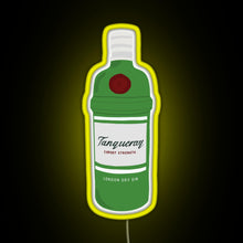 Load image into Gallery viewer, Tanqueray gin bottle RGB neon sign yellow