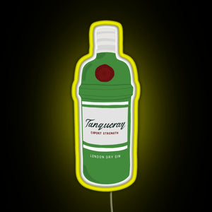 Tanqueray gin bottle RGB neon sign yellow