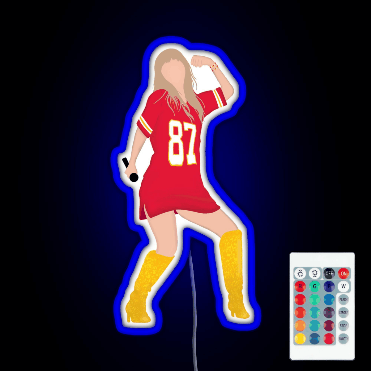 Taylor Swift x Travis Kelce Jersey RGB neon sign