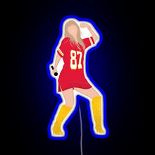 Load image into Gallery viewer, Taylor Swift x Travis Kelce Jersey RGB neon sign blue