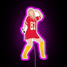 Load image into Gallery viewer, Taylor Swift x Travis Kelce Jersey RGB neon sign  pink