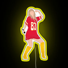 Load image into Gallery viewer, Taylor Swift x Travis Kelce Jersey RGB neon sign yellow