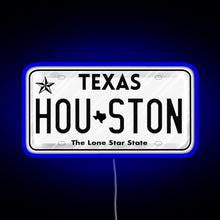 Load image into Gallery viewer, Texas License Plate RGB neon sign blue