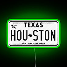 Load image into Gallery viewer, Texas License Plate RGB neon sign green