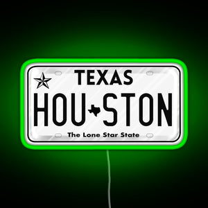 Texas License Plate RGB neon sign green