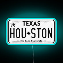 Load image into Gallery viewer, Texas License Plate RGB neon sign lightblue 