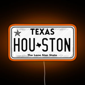Texas License Plate RGB neon sign orange