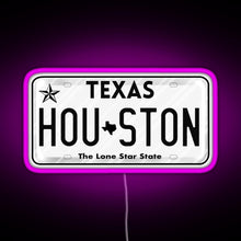 Load image into Gallery viewer, Texas License Plate RGB neon sign  pink