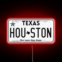 Load image into Gallery viewer, Texas License Plate RGB neon sign red