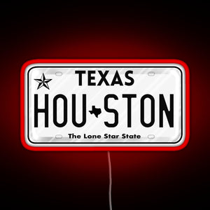 Texas License Plate RGB neon sign red