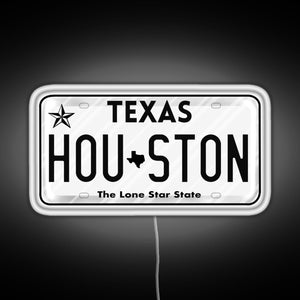 Texas License Plate RGB neon sign white 