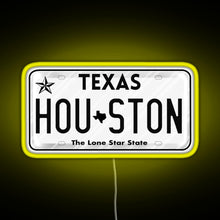 Load image into Gallery viewer, Texas License Plate RGB neon sign yellow
