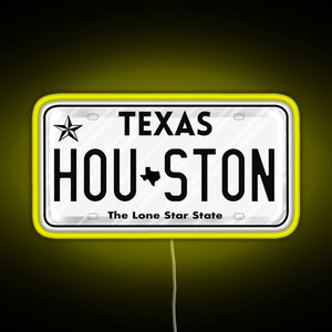 Texas License Plate RGB neon sign yellow