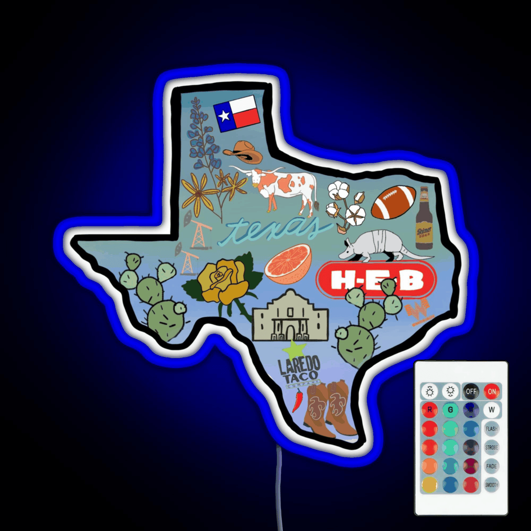 Texas Pride Sticker RGB neon sign remote