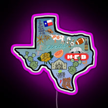 Load image into Gallery viewer, Texas Pride Sticker RGB neon sign  pink
