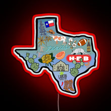 Load image into Gallery viewer, Texas Pride Sticker RGB neon sign red
