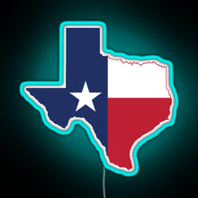 Load image into Gallery viewer, Texas RGB neon sign lightblue 