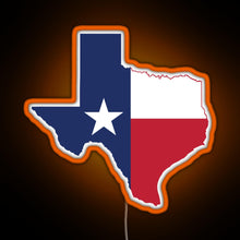 Load image into Gallery viewer, Texas RGB neon sign orange