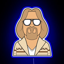 Load image into Gallery viewer, THE DUDE RGB neon sign blue