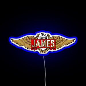 The James Motorcycles Wings RGB neon sign blue