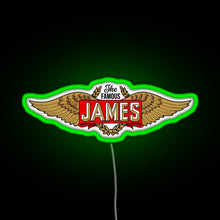 Load image into Gallery viewer, The James Motorcycles Wings RGB neon sign green