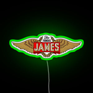 The James Motorcycles Wings RGB neon sign green