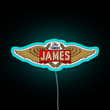 Load image into Gallery viewer, The James Motorcycles Wings RGB neon sign lightblue 