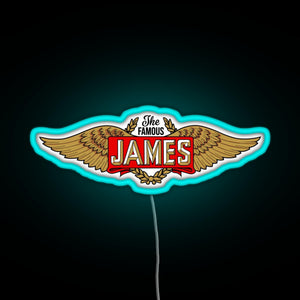 The James Motorcycles Wings RGB neon sign lightblue 