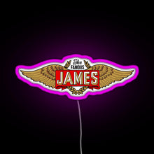 Load image into Gallery viewer, The James Motorcycles Wings RGB neon sign  pink