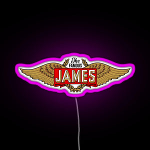The James Motorcycles Wings RGB neon sign  pink