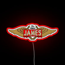 Load image into Gallery viewer, The James Motorcycles Wings RGB neon sign red