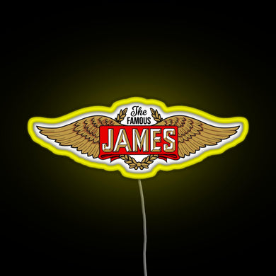 The James Motorcycles Wings RGB neon sign yellow
