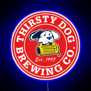 Thirsty Dog Brewery RGB neon sign blue