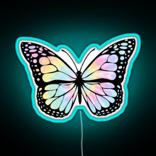 Load image into Gallery viewer, Tie Dye Butterfly RGB neon sign lightblue 