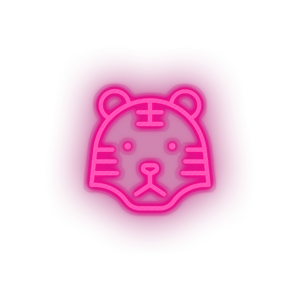 pink tiger led animal carnivore cartoon fauna tiger wild zoo neon factory