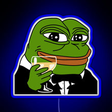 Load image into Gallery viewer, Toasting Pepe RGB neon sign blue