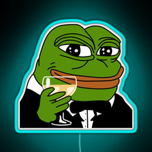 Load image into Gallery viewer, Toasting Pepe RGB neon sign lightblue 